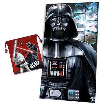 Kids Euroswan Toalla con Diseño Star Wars, Poliéster, Negro, 47x1x44 cm