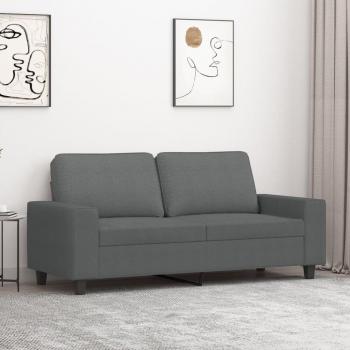 Sofá de 2 plazas gris oscuro de 140 cm en tela Vidaxl
