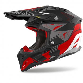 Airoh Casco de Cross Aviator 3 Spin Rojo Mate, Off-road, Modelo AV3SP55, Color Rojo Mate