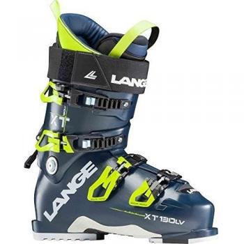 Lange XT 130 LV - Botas de esquí de hombre, color Azul marino / Amarillo, talla 25.5
