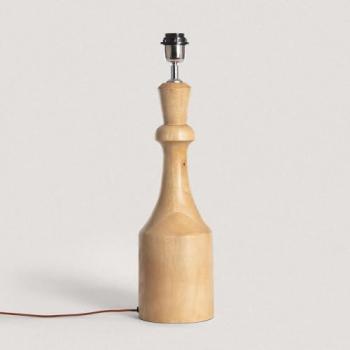 Base Lámpara de Mesa Madera Marala Natural ILUZZIA Decoración Salón, Habitación, Dormitorio