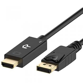 Rankie Cable DisplayPort DP a HDMI, 4K Resolución, 4,5 m, Negro