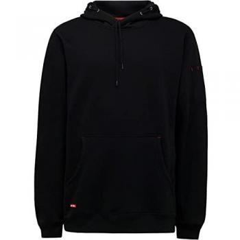 Hard Yakka Men's Black Brushed Fleece Hoodie Sweatshirt, Large