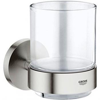 Essentials Glass Soap Dish with Holder