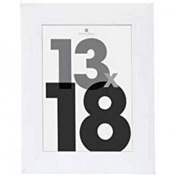 Marco de fotos blanco Lise 13x18 cm - madera y cristal - Atmosphera