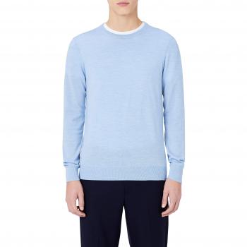 MERAKI Jersey de Merino Hombre Cuello Redondo, Azul