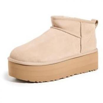 UGG Classic Ultra Mini Platform Women's Boots - Beige - Size 42 - Suede