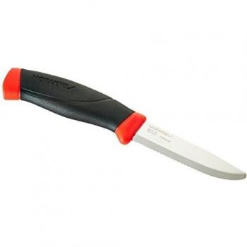 Morakniv 11828 - Companion F Rescue, cuchillo a hoja dentada de acero inoxidable, rojo fluorescente