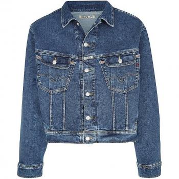 Replay Dark Blue Denim Jacket for Men, Size XL