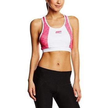Muscle Pharm Mujer Matrix Crop Top, mujer, MPLTOP516, rosa y blanco
