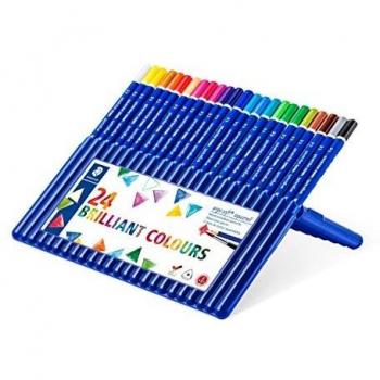 Staedtler Ergosoft 156 SB24. Lápices acuarelables de color triangulares. Caja con 24 unidades de colores variados