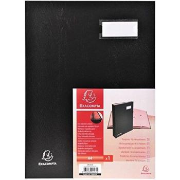 Exacompta 24161E Signature Book 16 Compartments Laminated Card Cover Black