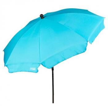 Sombrilla de playa grande AKTIVE 200 cm inclinable azul con protección UV30, mástil de acero ajustable y funda de transporte