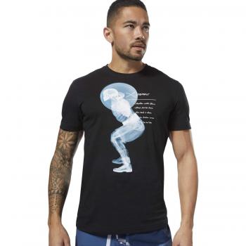 Reebok CF X-Ray Squat tee Camiseta, Hombre, Negro, Large
