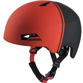 Alpina Hackney Casco de Ciclismo, Unisex-Youth, Charcoal-Red Matt, 47-51