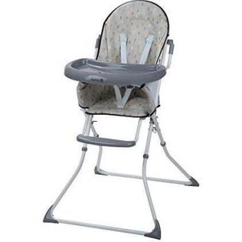 Safety 1st Kanji Trona para bebé Plegable, Compacta y Ajustable, trona bebé con cojín por niños 6 meses - 3 años, Color Warm gray