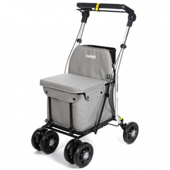 Carlett Carro de la compra con asiento plegable Comfort Pro - Capacidad de 38 litros, diseño original, fácil de plegar, incluye asiento para mayor comodidad