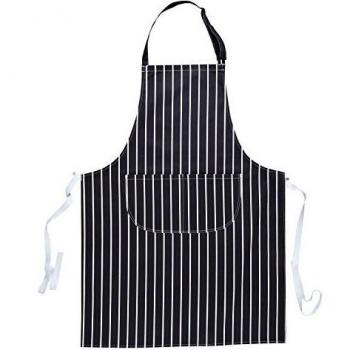 Delantal de carnicero Portwest S855 con bolsillo y cuello ajustable, color azul marino/blanco, talla única