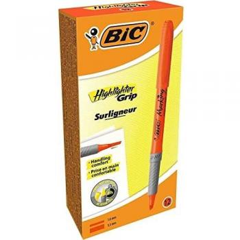 Bic marcador fluorescente naranja con grip y punta biselada 811933
