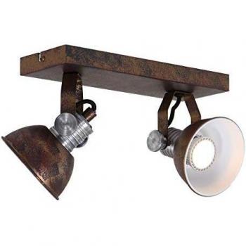 Foco de Techo LED Brooklyn 2 Luces Marrón Ajustable Estilo Industrial