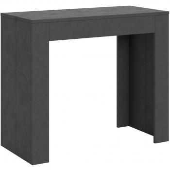 Consola extensible 90x42/198 cm efecto madera antracita espatulado