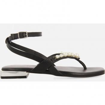 Sandalias planas de mujer de piel estilo esclava con perlas Gioseppo