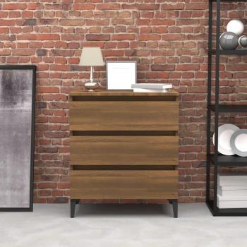 Aparador de madera contrachapada 60x35x69 cm en roble marrón, Mueble de Almacenaje de Salón, Armarios con Puertas, Cajón de Madera, Buffet para salón Moderno,