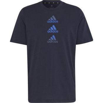 Camiseta de fitness Adidas Designed to Move Logo para hombre, color azul, talla S, corte regular