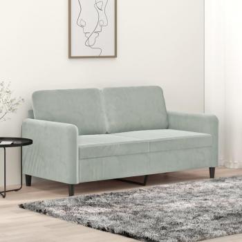 Sofá de 2 plazas gris claro 140 cm en terciopelo Vidaxl