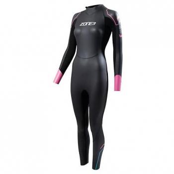 Zone3 Traje de Neopreno de Manga Larga para Mujer Aspect Breaststroke, negro/pink, talla S, con cierre trasero y costuras GBS