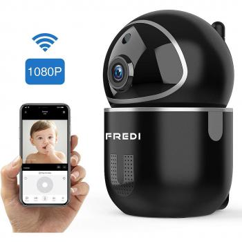 FREDI Cámara Vigilabebés Inalambrico Bebé Monitor,1080P HD Detección de Movimiento,Cámara Vigilancia WiFi Interior Inalámbrico, Compatible con iOS, Android