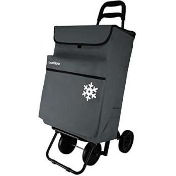 Bastilipo 0 Carro de la Compra 4 Ruedas-Julia Marengo-50 litros de Capacidad-Bolsa isotermica, Gris Marengo