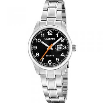Reloj Calypso Basic K5873/6 Negro Mujer, Caja de Acero Inoxidable 316L Plateado