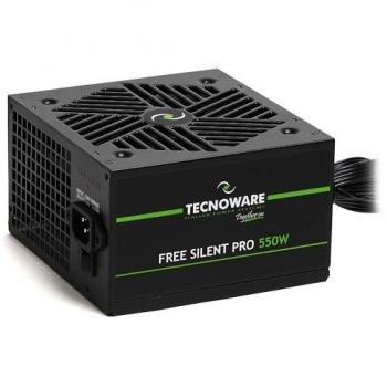 Fuente de alimentación ATX 550W Free Silent Pro con ventilador de 12cm, conectores SATA, Molex y PCI-E 6+2 pin