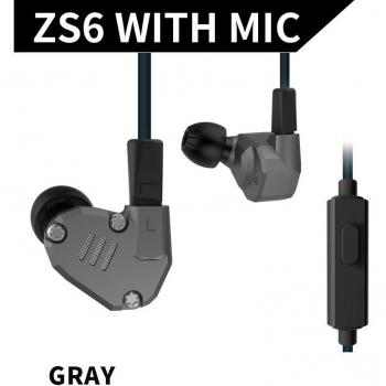Auriculares Intrauditivos KZ ZS6 con Tecnología Híbrida 2DD + 2BA, 8 Controladores, Estéreo HIFI, Cancelación de Ruido, para Deportes y Videojuegos