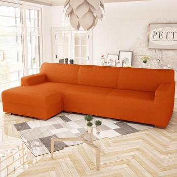 PETTI Artigiani Italiani Sofa Longue, Funda Elástica, 100% Made in Italy, Naranja, 2 Plazas