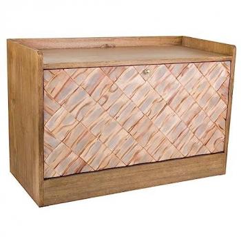 Banqueta Zapatero de Madera Marrón 80x38x53h cm Estilo Colonial, No Viene Montado