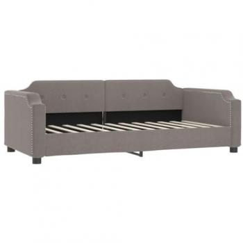 Sofá cama tela gris taupe 100x200 cm, sofá cama sin colchón, cama de invitados, sofá cómodo para dormir