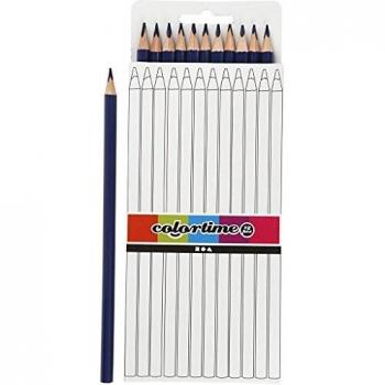 Lápices de Colores Colortime Triangulares 3 mm Oscuro Azul 12 Piezas 17 cm