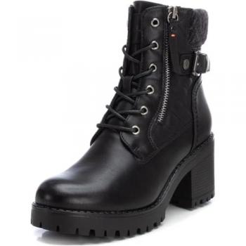 Botín de Mujer Refresh 172310 Negro con Cordones y Cremallera Lateral