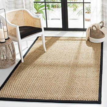 Safavieh Natural Fiber Beige/Black Indoor Area Rug 4 ft. x 6 ft