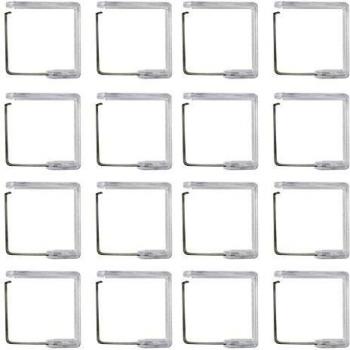 COM de Four® 16 x mesa sujetamanteles de acero inoxidable y plástico, transparente
