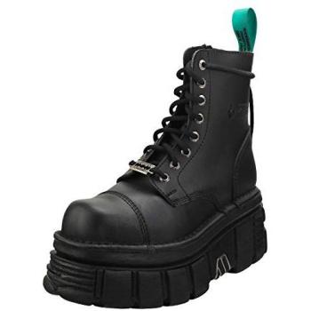 New Rock New Mili 083 VS2 Black Vegan Combat Platform Boots - EU 39