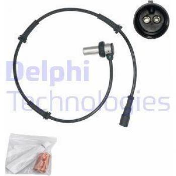 Sensor ABS DELPHI SS20636, tipo: sensor de revoluciones de la rueda, características: diseñado para medir la velocidad de rotación de las ruedas y enviar señales al sistema ABS del vehículo, asegurando un funcionamiento óptimo del sistema de