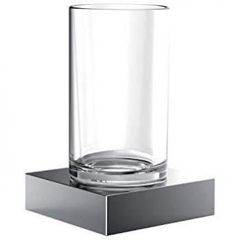 EMCO Liaison Portavasos con Vaso de Cristal Transparente y Acabado Cromado 182000101