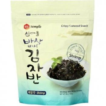 Sempio Snack de Algas Crujientes, Gamba - Paquete de 12 x 50 gr - Total: 600 gr