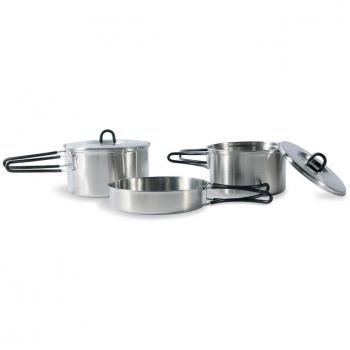 Tatonka Cookset Regular Olla-Sartén Menaje de Cocina 3 en 1, Fabricado en Aluminio Anodizado, Ligero y Compacto, Incluye Olla de 1.5L, Sartén