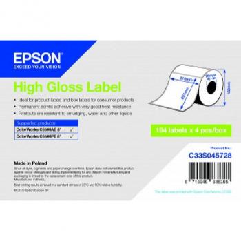 Etiqueta de alto brillo Epson C33S045728 DieCut Roll 210mm x 297mm (194 etiquetas)