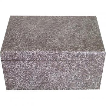 Fundashop FCPV25 - Caja mediana, decorada en galuchat, madera, color gris