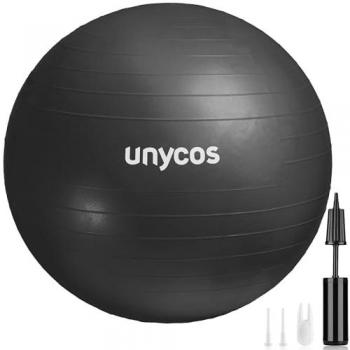 Pelota de Pilates y Yoga Antiexplosión 75 cm UNYCOS con Inflador, Tapones y Quita Tapón - Fitness, Embarazo y Equilibrio